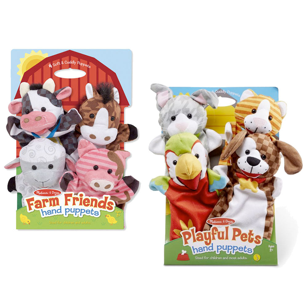 Melissa Doug Hand Animal Puppets Value Pack Farm Pets Yogee Toys