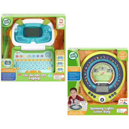 LeapFrog Laptop & Spinning Lights Letter Ring Learning Toys Value Pack