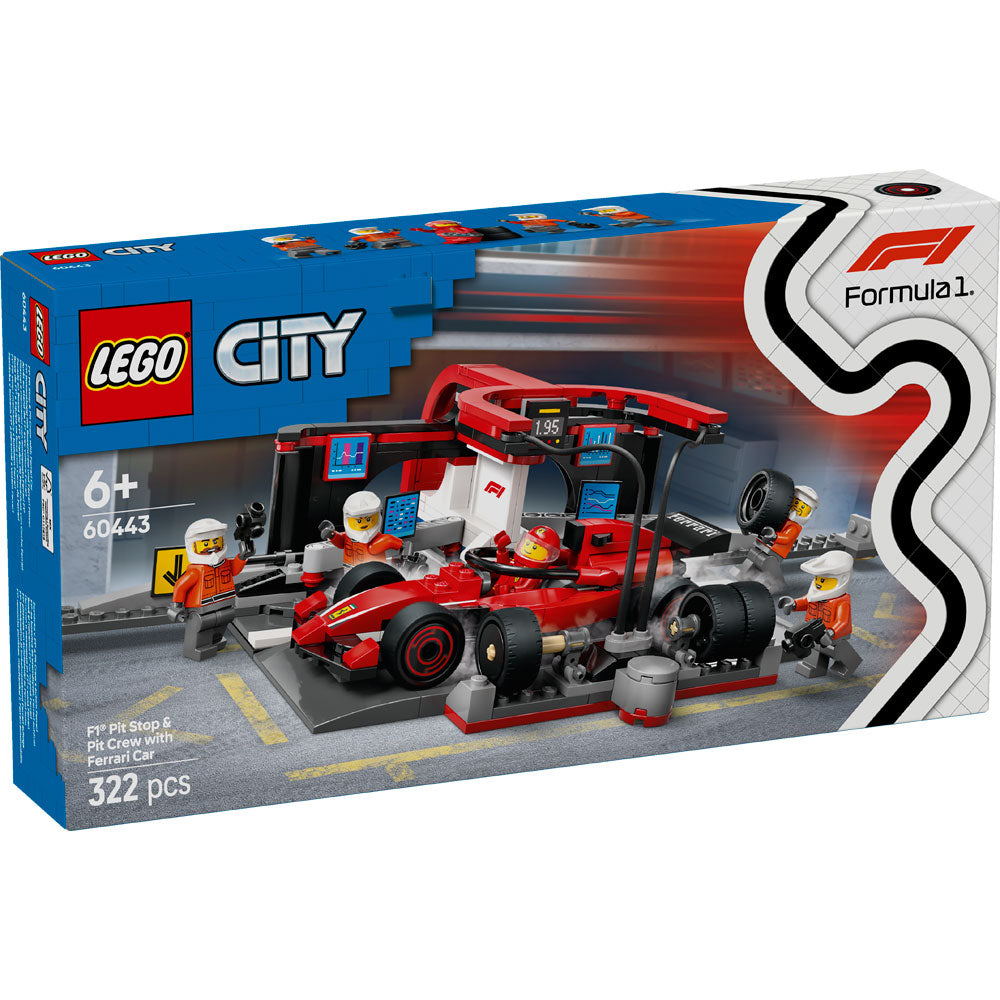 LEGO City 60443 F1 Pit Stop & Pit Crew with Ferrari Car