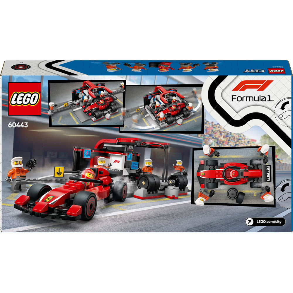 LEGO City 60443 F1 Pit Stop & Pit Crew with Ferrari Car