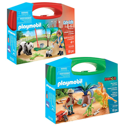 [DISCONTINUED] Playmobil Carry Case Value Pack - Panda Caretaker & Dino Explorer