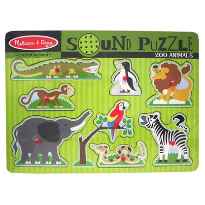 Melissa & Doug Zoo Animals Wooden Sound Puzzle