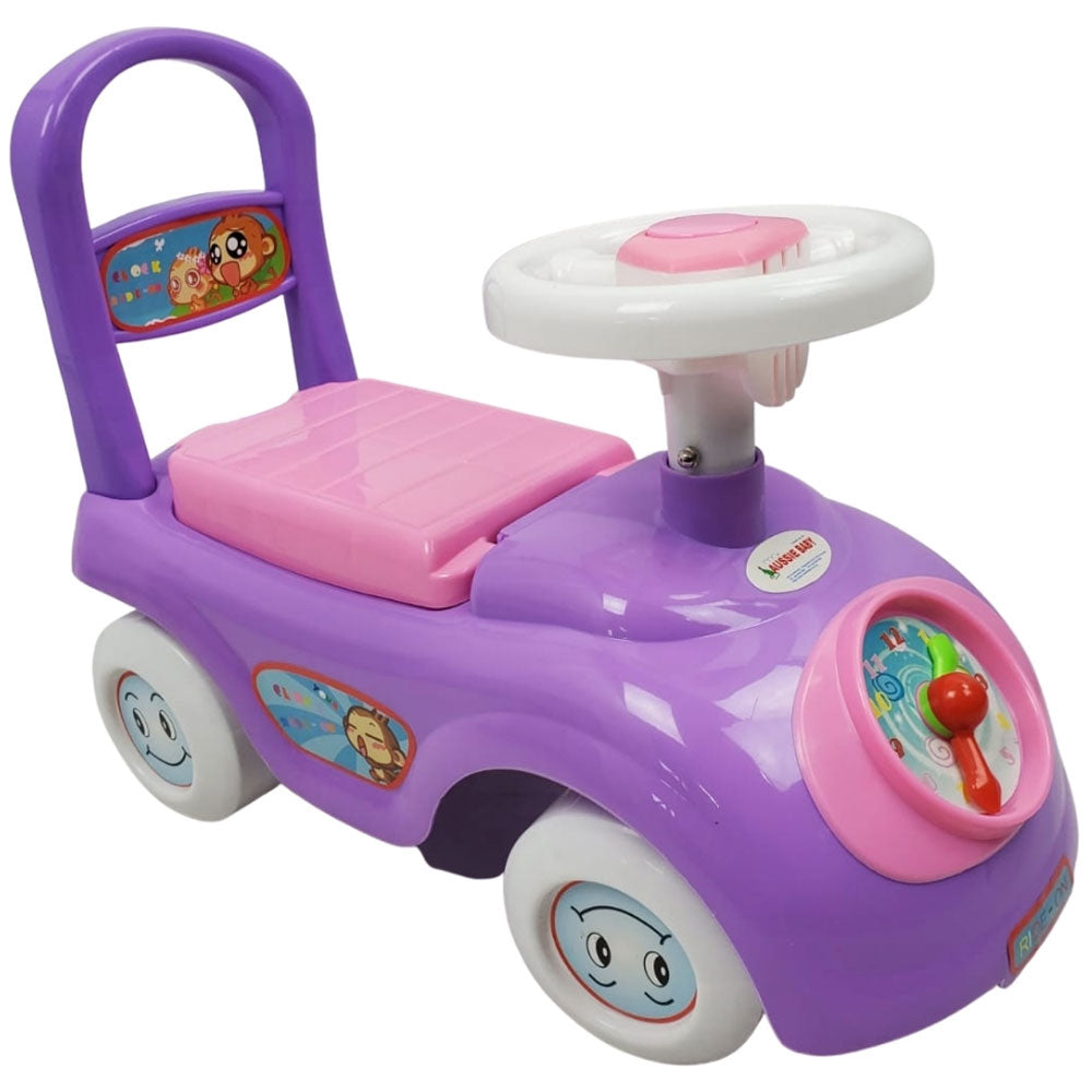 Aussie Baby Tick Tock Clock Ride-On - Purple | Yogee Toys Australia