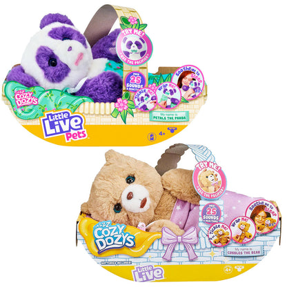 [DISCONTINUED] Moose Little Live Pets Plush Cozy Dozys Value Pack: Petals the Panda + Cubbles the Bear