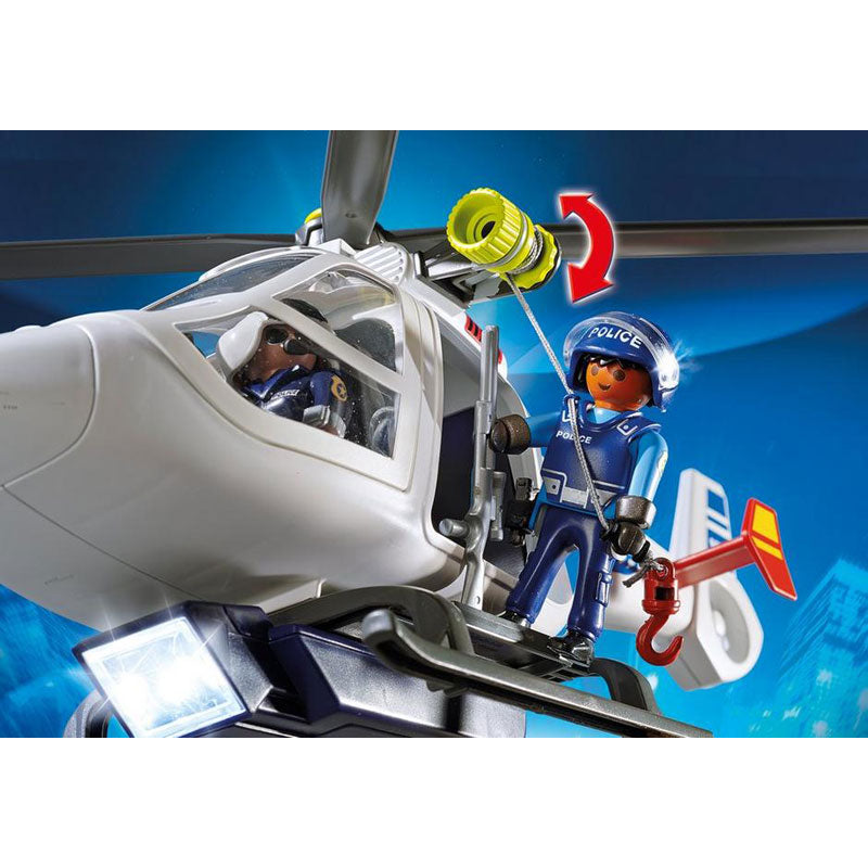 Playmobil 6921 police cheap helicopter with led searchlight